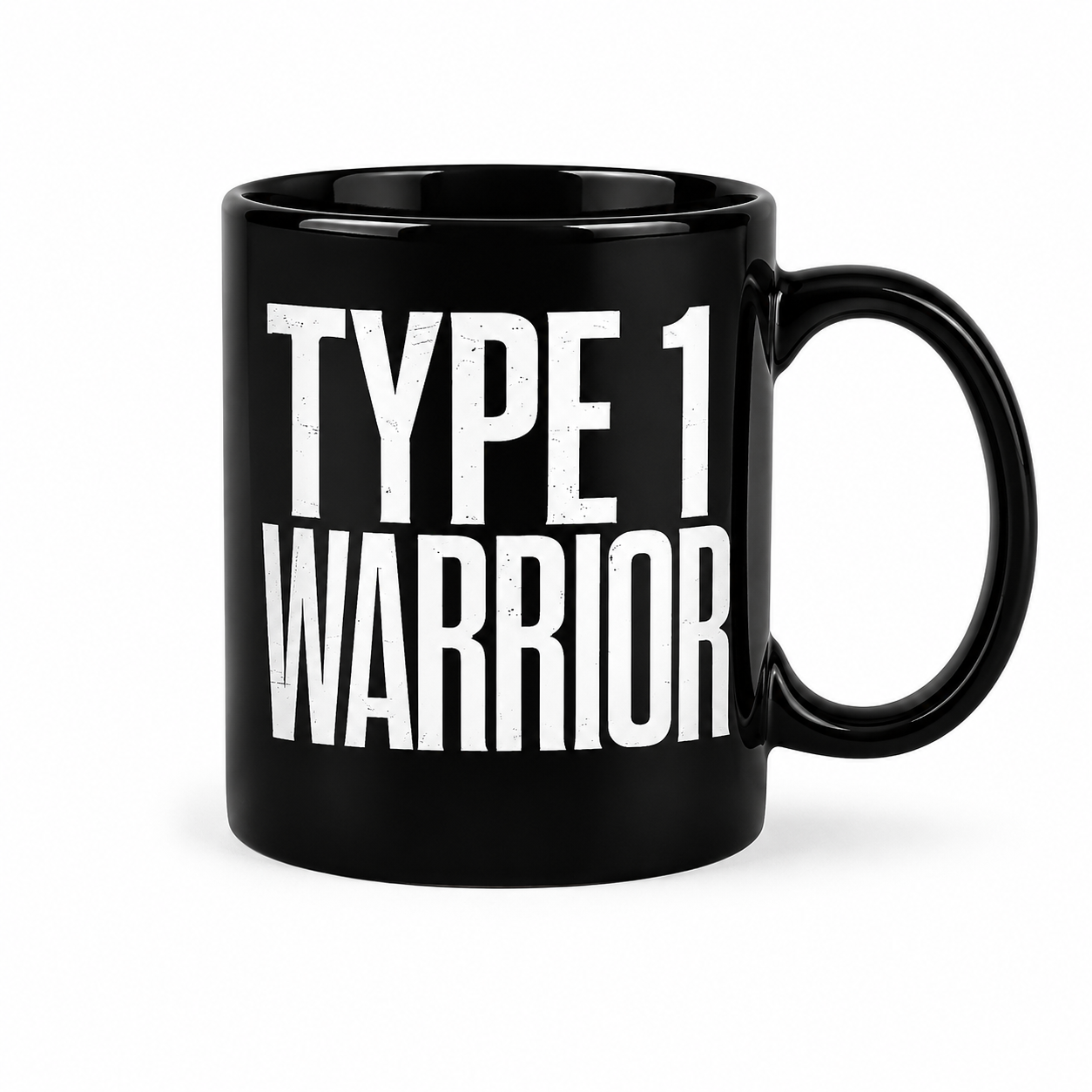 Type 1 Warrior – Black Ceramic Mug for Type 1 Diabetes