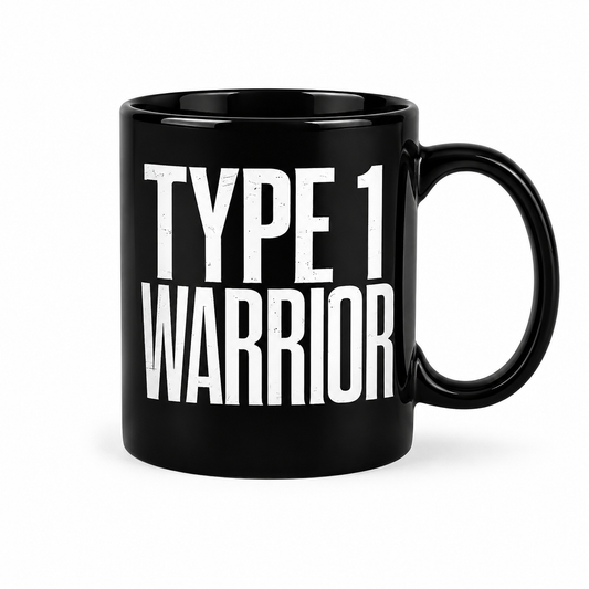 Type 1 Warrior – Black Ceramic Mug for Type 1 Diabetes