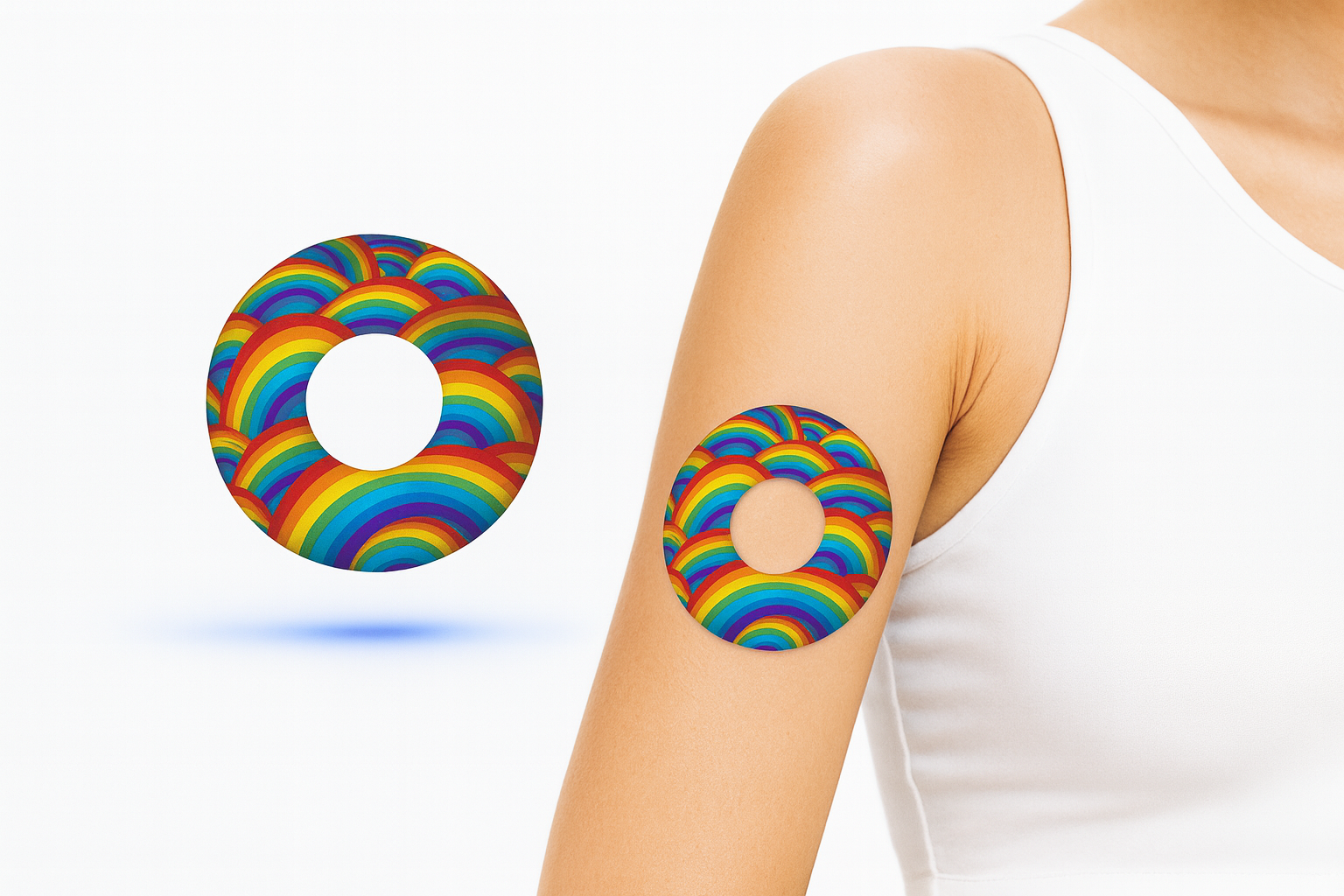Regnbåge Pride CGM-sensor overpatches för Freestyle Libre 1 & 2 - Diabeteshjalp