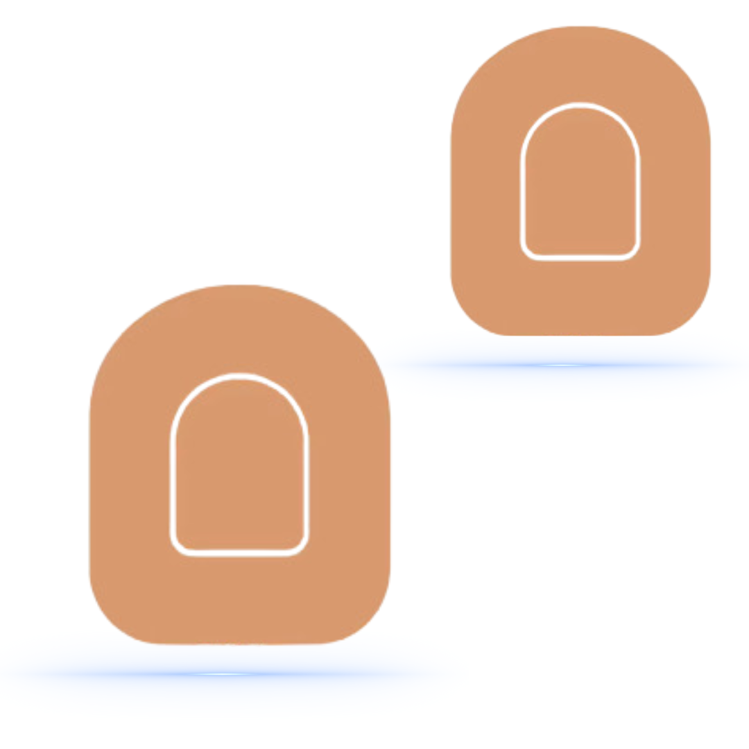 Trendiga beige overpatches för Omnipod 5 och Dash, gör pumpstickers mer stiliga.