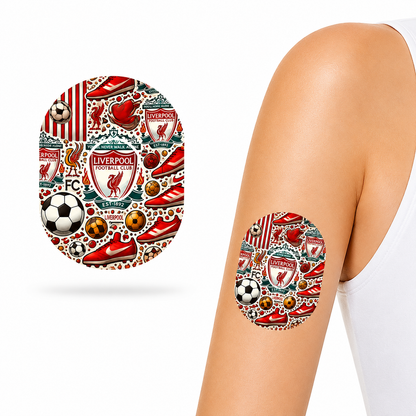Liverpool Fc CGM overpatch för Dexcom one +inkl. Sensor Sticker