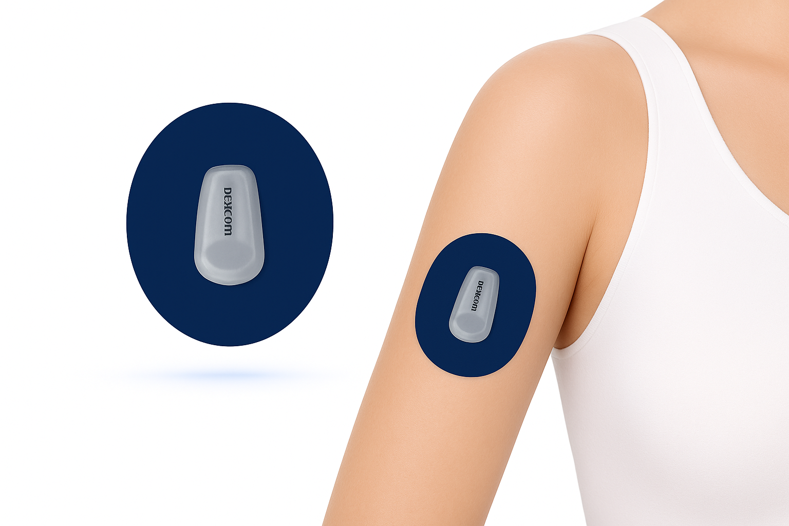 Navy Blue CGM-sensor overpatches för Dexcom G6 - Diabeteshjalp