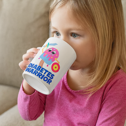 Diabeteshjalp Keramikmugg Diabeteskrigare Mugg med Sött Rosa Monster - Keramikmugg