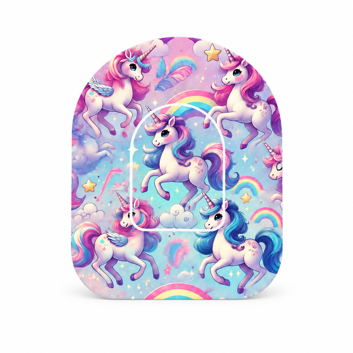 Omnipod overpatch – Unicorn inkl. extra fäste för insulinpump
