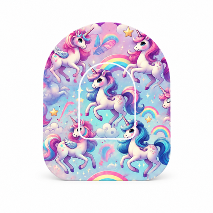 Omnipod overpatch – Unicorn inkl. extra fäste för insulinpump