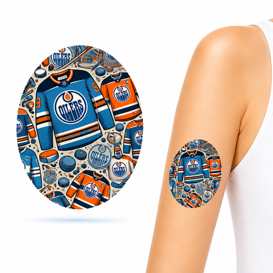 Edmonton Oilers Ice Hockey CGM Sensor Patch for Dexcom G6 (10-pack) incl. Sensor Sticker