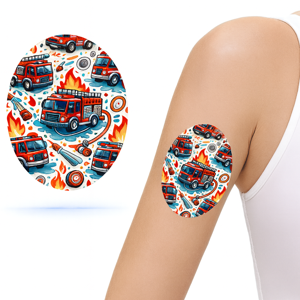 Brandbil CGM-Sensor overpatches för Dexcom G6 inkl. Sensor Stickers - Diabeteshjalp