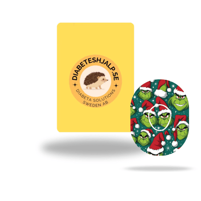 The Grinch Christmas CGM Sensor Patches ink. Sticker för Dexcom G7 - Diabeteshjalp
