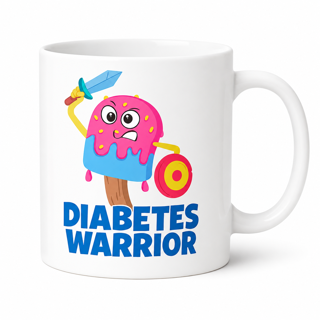 Diabeteskrigare Keramikmugg – Sött Rosa Monster
