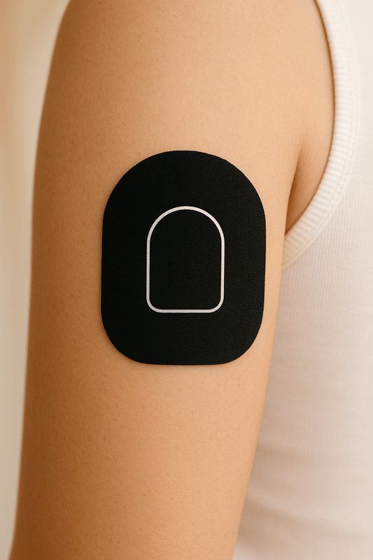 TypOne Black Universal Pump Overpatches for Omnipod 5 &amp; Dash – incl. pump sticker