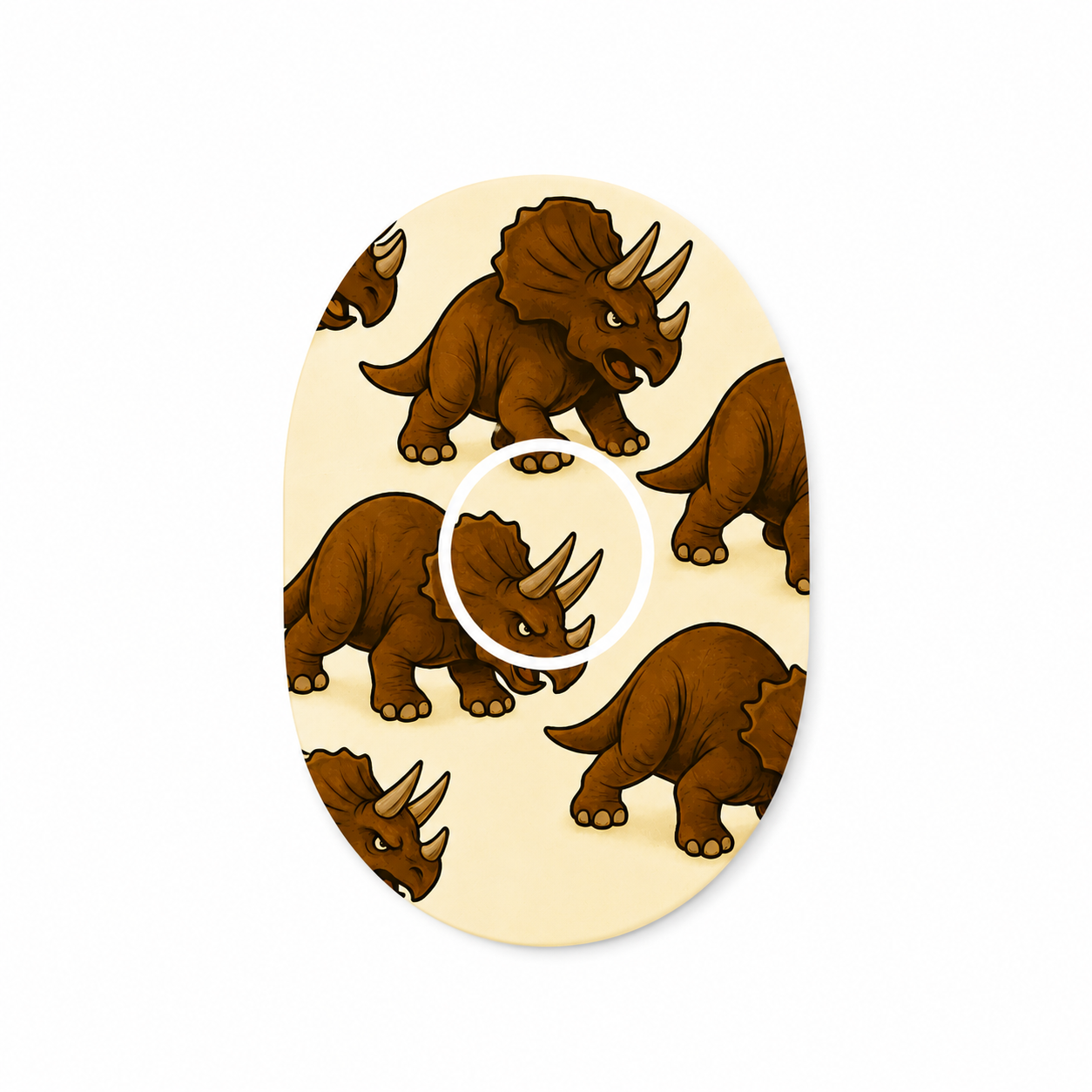Dinosaurie Overpatch för Dexcom G7 – Triceratops Edition