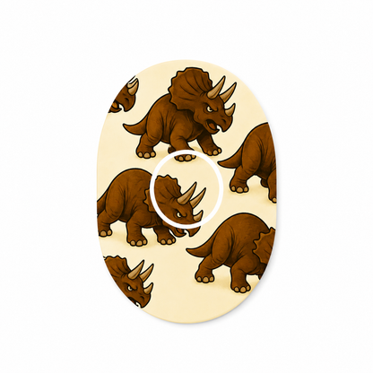 Dinosaurie Overpatch för Dexcom G7 – Triceratops Edition