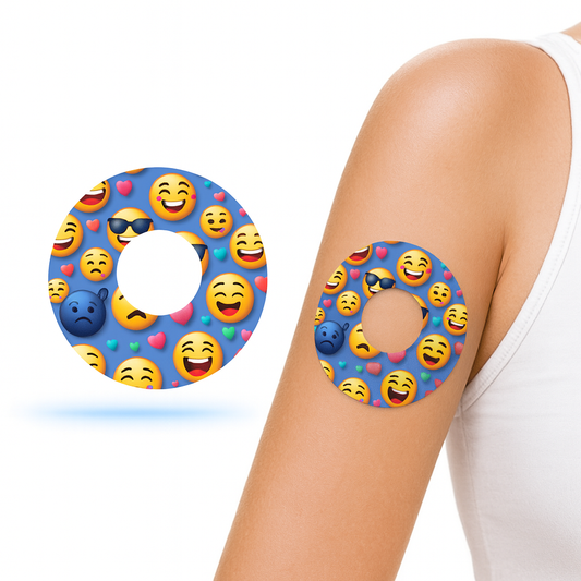 Smiley Emoji CGM-sensor overpatches för Freestyle Libre 1 & 2 - Diabeteshjalp