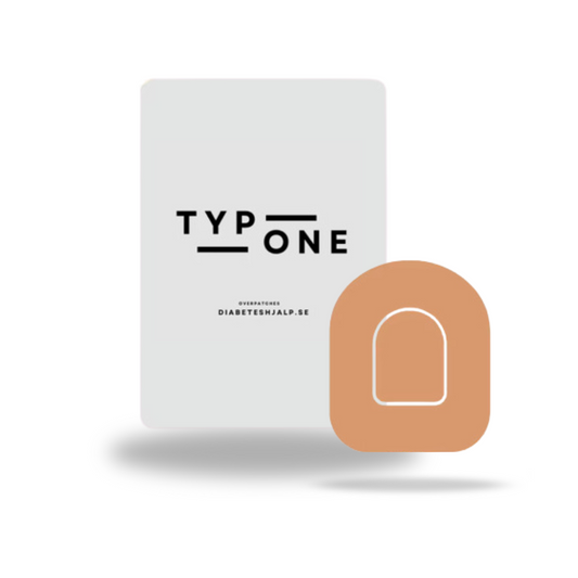 Stiliga beige universal overpatches för Omnipod 5 och Dash, skyddande pumpstickers.