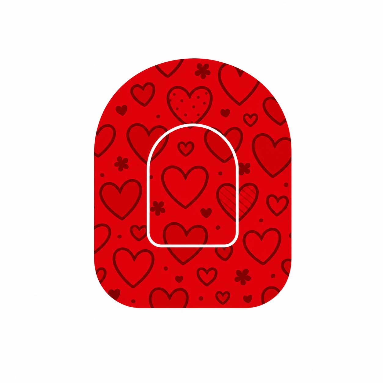 Omnipod overpatch – Heart inkl. extra fäste för insulinpump
