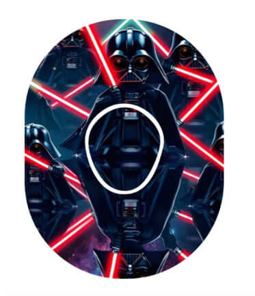 Star Wars Darth Vader CGM-Sensor Overpatch design featuring multiple Darth Vader figures and red lightsabers.