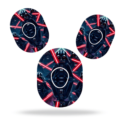 Star Wars Darth Vader CGM-Sensor Overpatch for Dexcom G7 featuring vibrant lightsaber design.