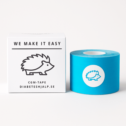TypOne Tape Roll in blue packaging designed for CGM sensors and insulin pump infusion sets.