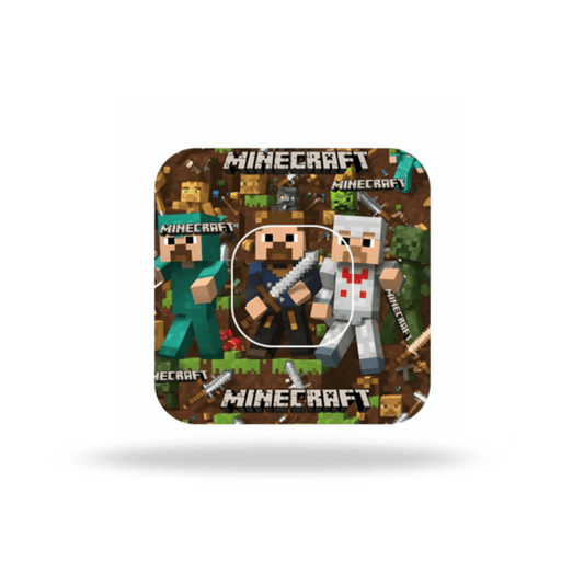 Minecraft CGM-sensor överpatch med färgglada karaktärer och spelmotiv för Medtronic simplera.