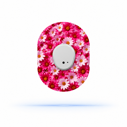 Dexcom G7 Pink flowers CGM-sensor overpatches