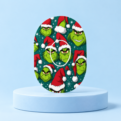The Grinch Christmas CGM Sensor Patches ink. Sticker for Dexcom G7 (10-pack)