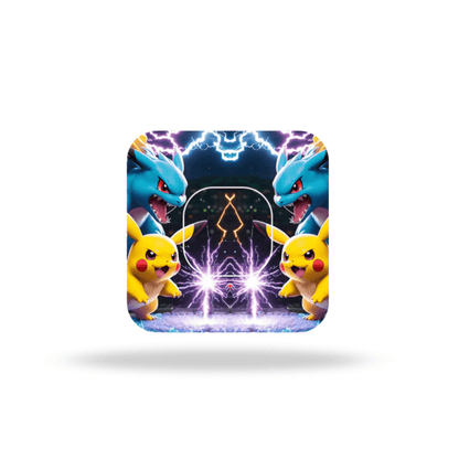 Färgglad Pokémon design med Pikachu och blå drake, perfekt för CGM-sensor överpatch.