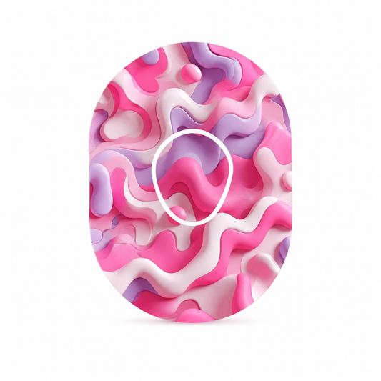 Pink Camouflage CGM Sensor Patches for Dexcom G7 Sensor (10-pack) incl. Sensor Sticker