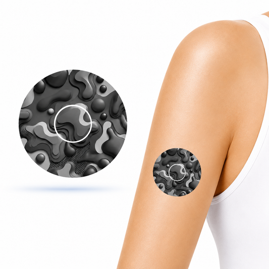 Camouflage Grey CGM Sensor Patch for Freestyle Libre 3 (10-pack) incl. Sensor Sticker