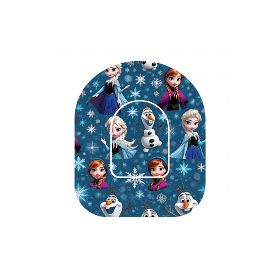 Frozen Universal pump overpatches för Omnipod 5 och dash ink pump sticker, trendiga overpatches som ger din insulinpump ett unikt utseende.