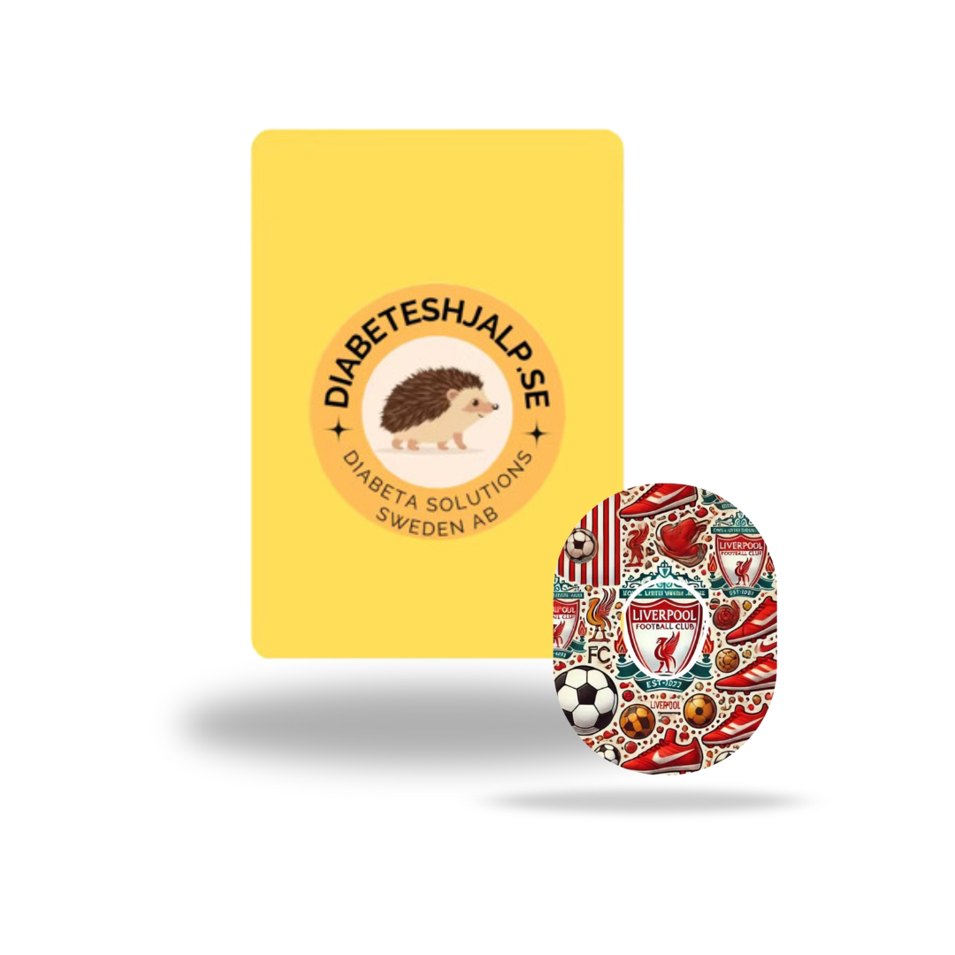 Liverpool Fotbollclub CGM-sensor overpatches för Dexcom G7 Sensor Ink sensor sticker - stiliga och stabila patchar som skyddar din sensor och visar din lojalitet till Liverpool FC.