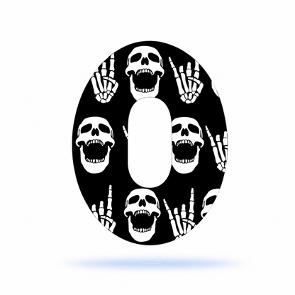 DiabetaGuard - Rock"N"Roll Skull  CGM Patches Dexcom G6
