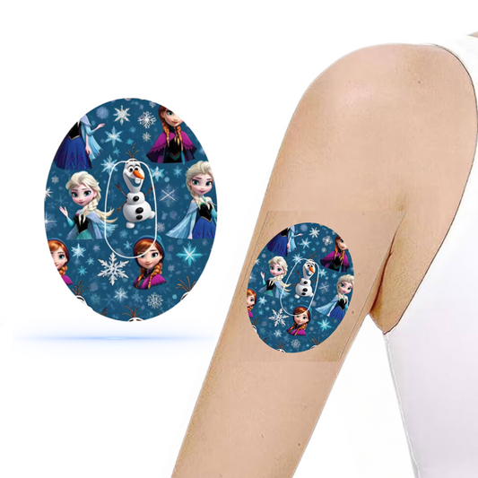 FROZEN CGM-Sensor overpatch för Dexcom G6 inkl. Sensor Sticker, designad för att skydda sensorn och maximera användarens komfort.