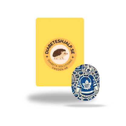 Toronto Maple Leafs Ice Hockey CGM overpatches för Dexcom G7 Sensor inkl. Sensor Sticker, designade för att skydda och stabilisera din sensor med hockeyinspirerad stil.