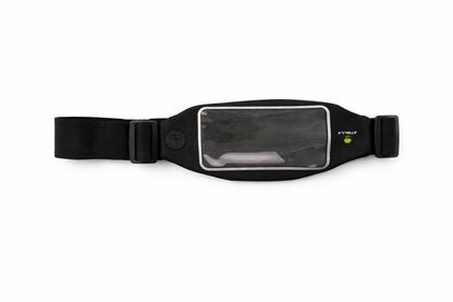GlukoBältet Touch, vattentätt löparbälte med touchfönster för att övervaka glukosvärden enkelt under träning.