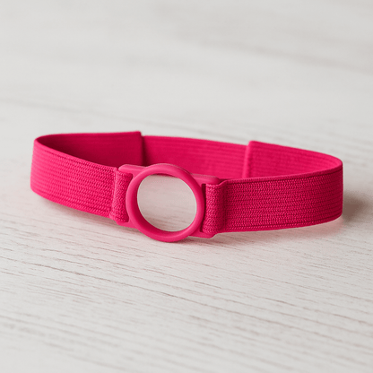 LibreLoop sensor armband in bright pink designed to securely hold Freestyle Libre sensor.