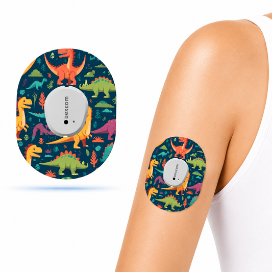 Dinosaur CGM sensor patches for Dexcom G7 (5-pack)