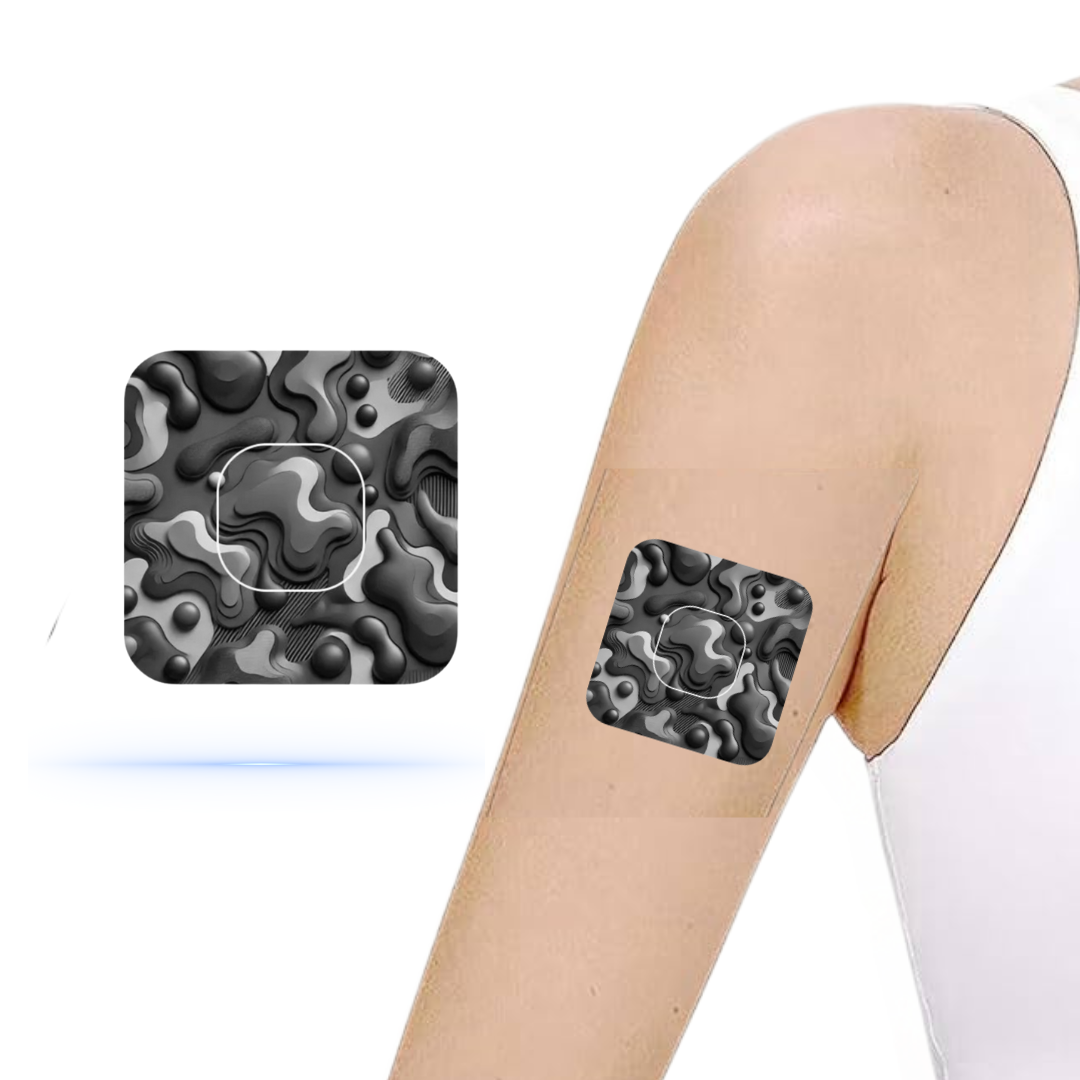 Camouflage Army grey CGM Sensor för Simplera (5-pack) inkl. Sensor Sticker - Diabeteshjalp