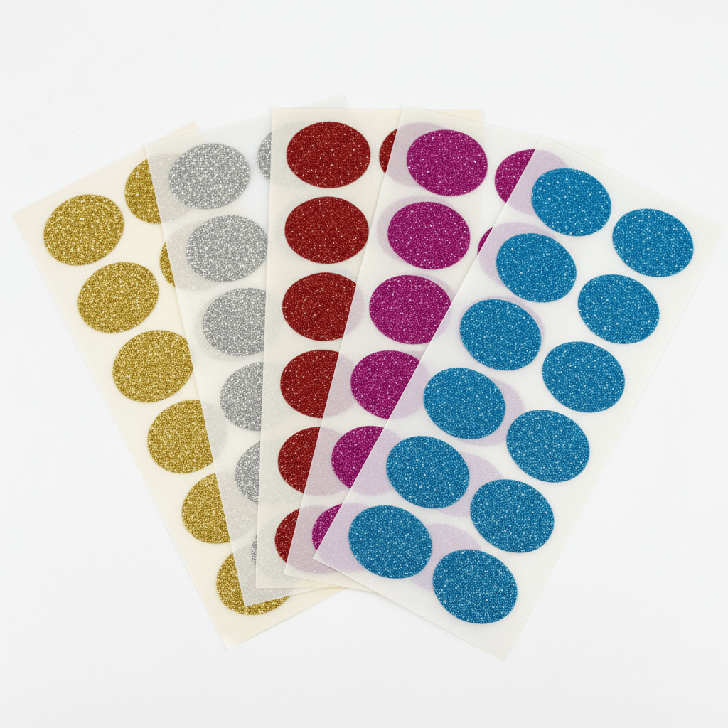 Dexcom G7 glitter stickers närbild