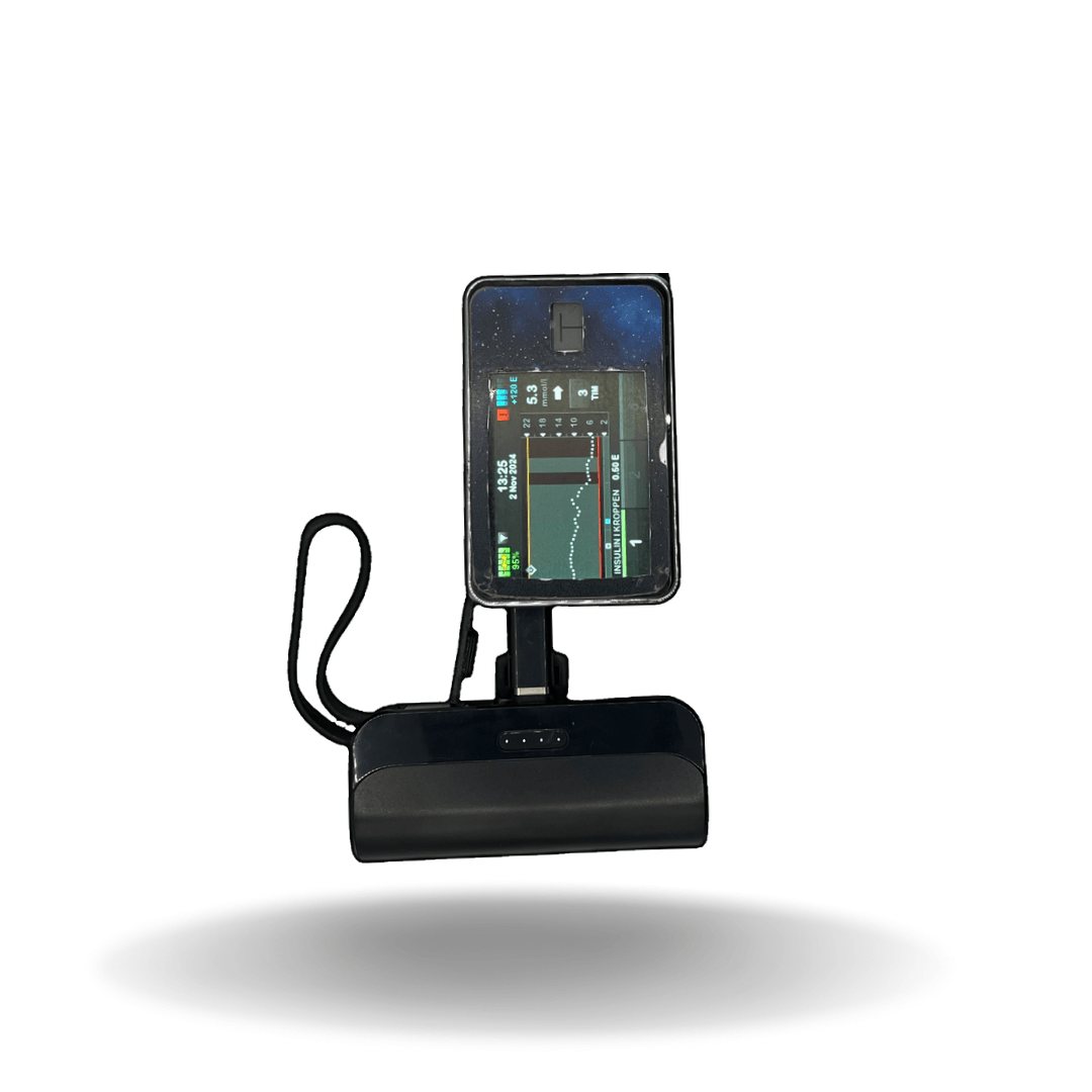 Diapower PRO Insulinpump Powerbank 3-i-1 – Laddning för Insulinpumpar, iPhone, Android och USB-C Enheter - Diabeteshjalp