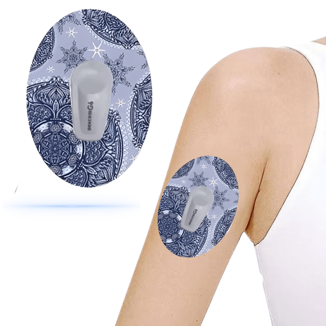 Indigo Mandalaprint sensor patches För Dexcom G6 (5-pack) - Diabeteshjalp