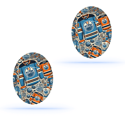 Edmonton Oilers Ice Hockey CGM Sensor Patch för Dexcom G6 (10-pack) inkl. Sensor Sticker - Diabeteshjalp