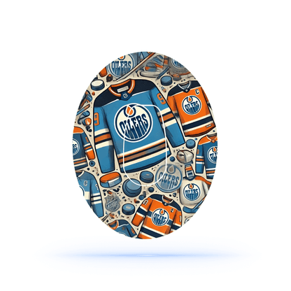 Edmonton Oilers Ice Hockey CGM Sensor Patch för Dexcom G6 (10-pack) inkl. Sensor Sticker - Diabeteshjalp