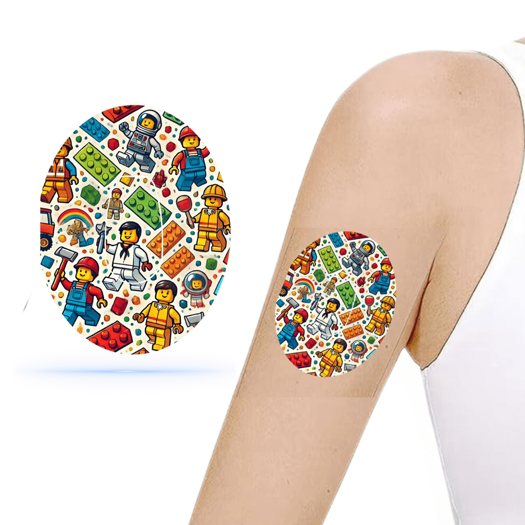 Lego Guys CGM sensor Patches för Dexcom G6 (10-pack) ink Sensor sticker - Diabeteshjalp
