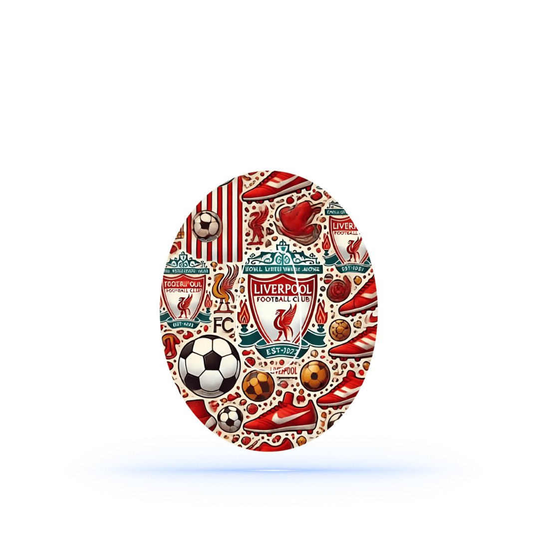 Liverpool FC CGM overpatches för Dexcom G6 (10-pack) Ink Sensor Sticker - Diabeteshjalp