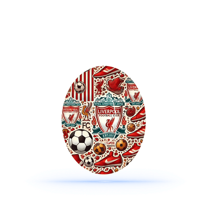 Liverpool FC CGM overpatches för Dexcom G6 (10-pack) Ink Sensor Sticker - Diabeteshjalp