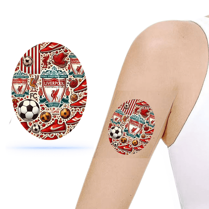 Liverpool FC CGM overpatches för Dexcom G6 (10-pack) Ink Sensor Sticker - Diabeteshjalp