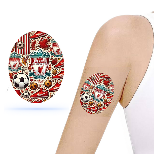 Liverpool FC CGM overpatches för Dexcom G6 (10-pack) Ink Sensor Sticker - Diabeteshjalp