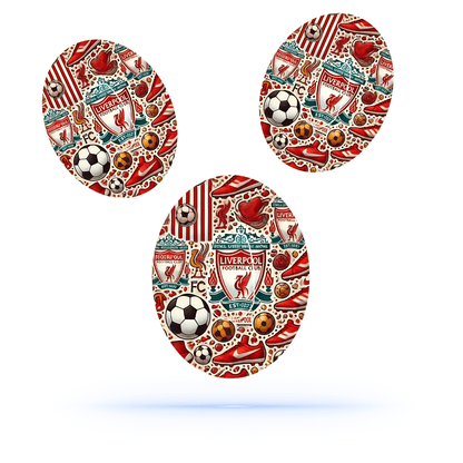 Liverpool FC CGM overpatches för Dexcom G6 (10-pack) Ink Sensor Sticker - Diabeteshjalp