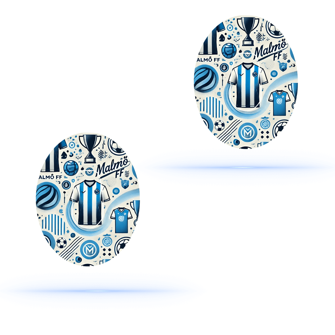Malmö FF CGM Sensor Patch för Dexcom G6 (10-pack) inkl. Sensor Sticker - Diabeteshjalp