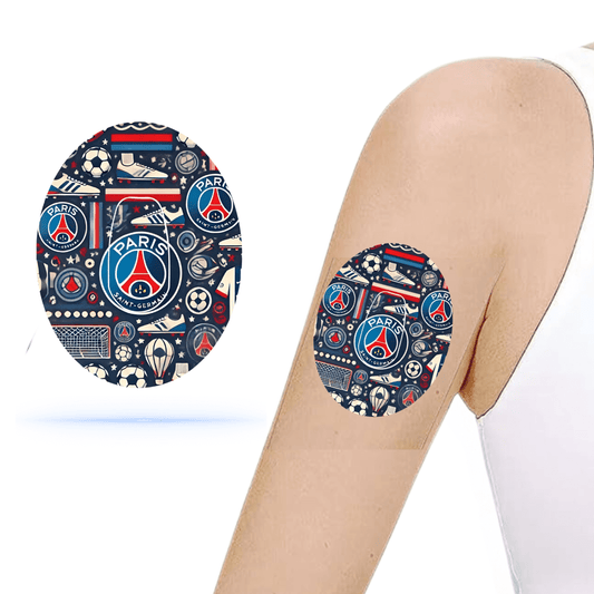 PSG Fotboll CGM Sensor Patch för Dexcom G6 (10-pack) inkl. Sensor Sticker - Diabeteshjalp